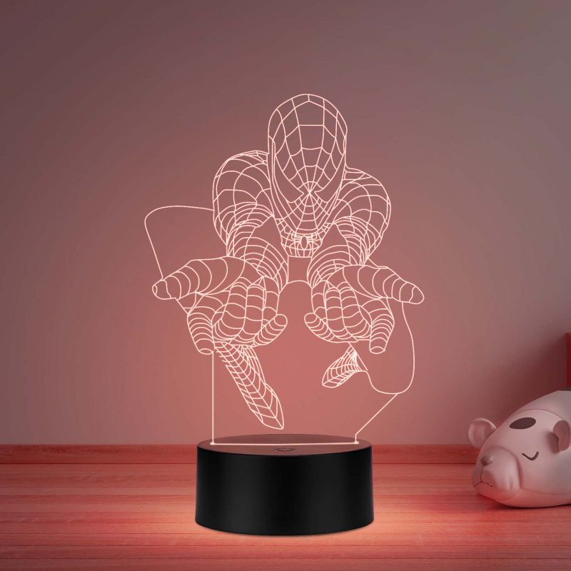 Spider Man Face Night Lamp with multicolored
